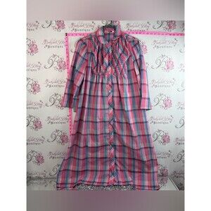 Models coat dress blue Plaid Pink Maxi Dress with Button Front white